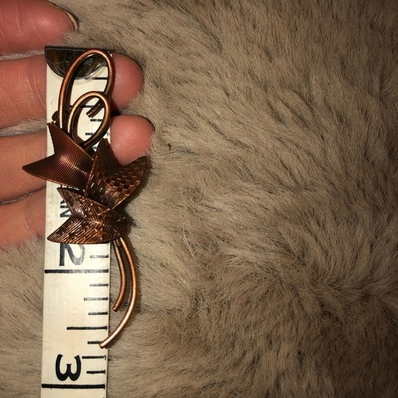 VTG TRIAD Marked Bronze Copper Metal Abstract Modernist Brooch Stars 2.75” - Picture 2 of 4